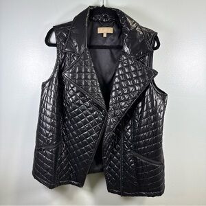 Talbots‎ Shiny Black Quilted Vest
